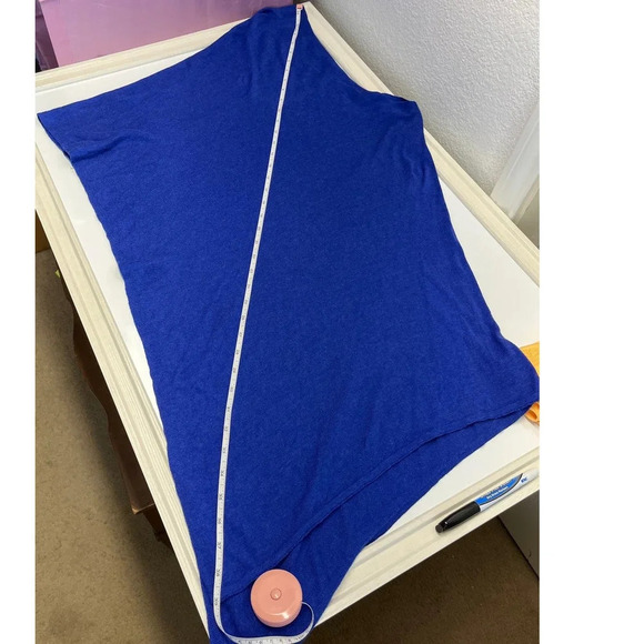 Chico's Womens Size S/M Blue Rayon Blend Light-weight Poncho FLAW - Picture 7 of 8